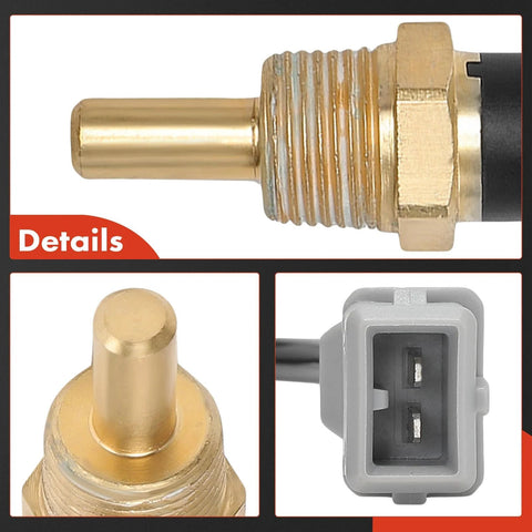 A-Premium engine coolant temperature sensor, brass threaded body, 2-pin connector; compatible with Hyundai and Kia models.