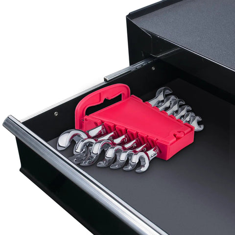 Premium Double End Metric Flare Nut Wrench Set With Rack For Fuel Brake And Air Conditioning Lines Sizes From 9 To 21 Mm Cr V Steel 6 Point Heads