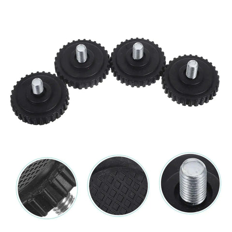 4 Pcs Grippy No Slip Rubber Feet With Threaded Base for food scales and industrial platforms, set of four replacement feet.