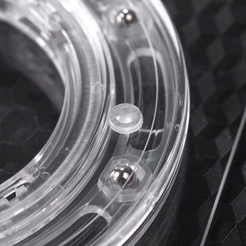 Close-up of the clear acrylic bearing base of 7 Inch Square Cookie Decorating Turntable for faster smoother icing
