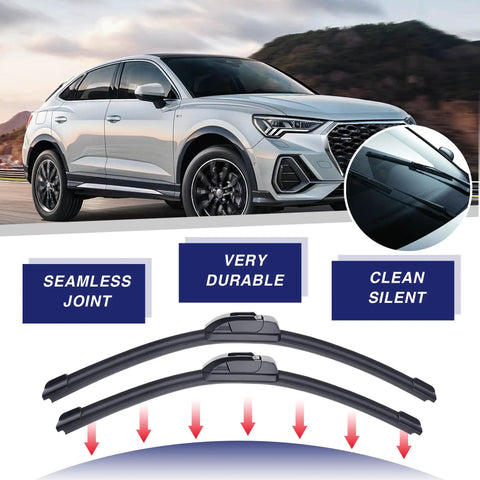 All Weather Pro 26 Inch And 16 Inch Wiper Blades Set for Hyundai Tucson Elantra Kona Corolla RAV4 Honda Accord CRV displayed next to SUV.