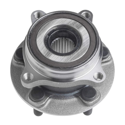 Front view of Front Wheel Bearing And Hub Assembly For 2010 To 2015 Toyota Prius And 2012 To 2015 Prius Plug-In, 2011 To 2017 Lexus CT200h, 5 Stud Hub With ABS, OEM-Grade Replacement For A Smooth, Quiet Ride And Reliable, Safe Performance, showing metal construction with 5-lug design