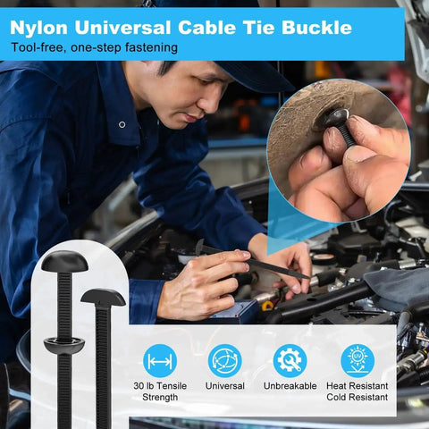 Heavy Duty Car Fastener Kit No Hassle With 50Pcs Nylon Universal Cable Tie Buckles And Self Locking Zip Ties installation example