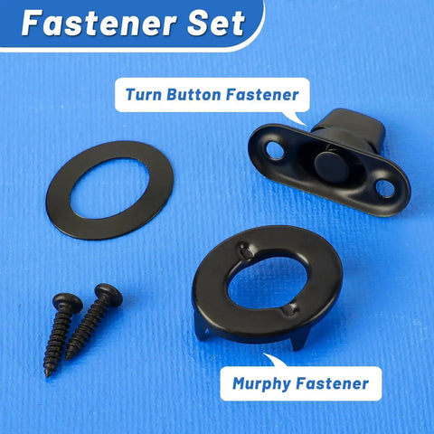Marine Grade Twist Lock Fasteners Kit With 25 Sets And Rust Proof Coating, showing turn button and Murphy fasteners.