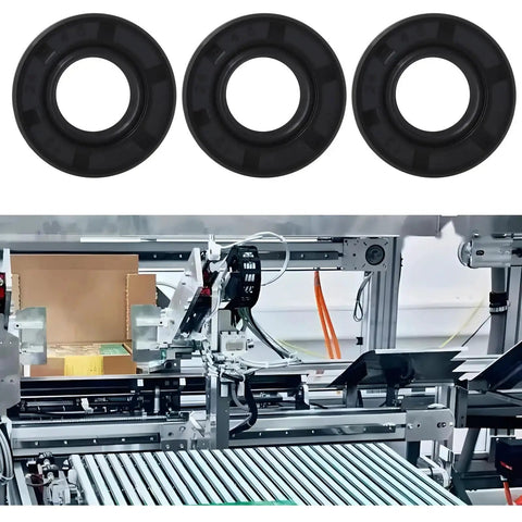 Three Six Pack TC Oil Seal Nitrile Rotary Shaft Seal Double Lip 12x24x4.5mm shown above industrial equipment for demonstration