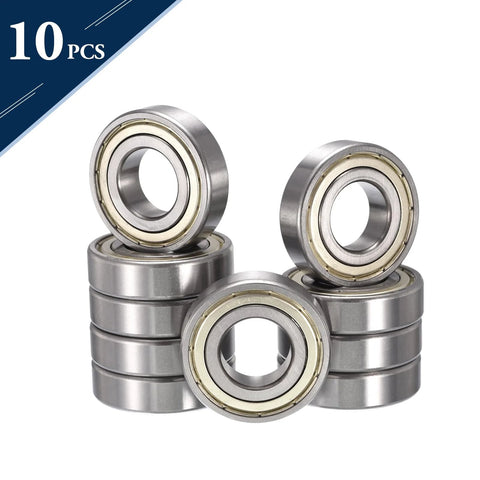 HiPicco 1604ZZ deep groove ball bearings, 3/8 in ID x 7/8 in OD x 9/32 in width, chrome steel, double shields, 10 pcs