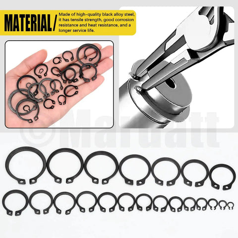 266 Piece External Retaining Rings Kit With 21 Sizes M4 To M28 Circlip Snap Rings Retainer Rings And Tweezers For Axles Shafts