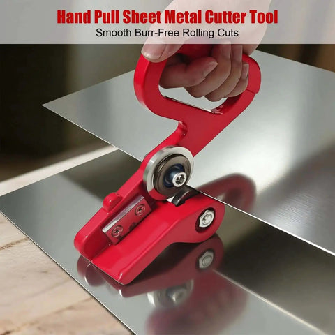 Hand pulling heavy duty manual sheet metal cutter with replaceable Cr12 wheels cutting aluminum sheet