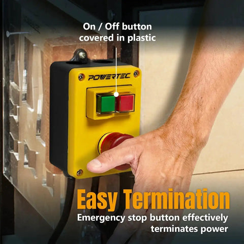 Magnetic Safety Switch With Emergency Stop Button For Table Saw Router Table And Drill Press 120V 18A