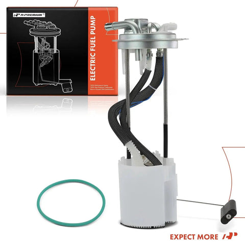 Electric Fuel Pump Module Assembly With Sending Unit For Chevy Silverado 2500 HD And 3500 HD And GMC Sierra 2500 HD And 3500 HD 2008 2009 2010 6.6L Replacement shown with tank seal, seal ring, and strainer