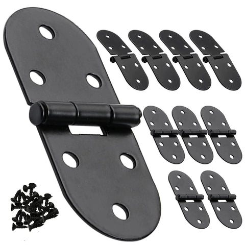 3-5/32 X 1-3/16 Inch Folding Flip Top Hinges 10 Pack Concealed 180 Degree Drop Leaf Hinge displayed with screws