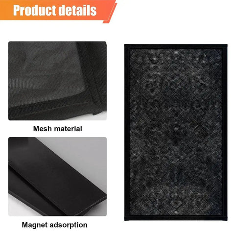 Magnetic Car Sunroof Shade Mesh UV Protection Net For Mosquito Window Cover showing mesh material and magnetic strips details
