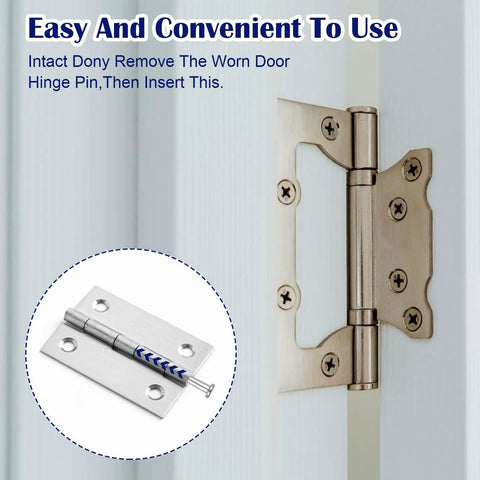 Four Pack Three Point Five Inch Door Hinge Pins Stainless Steel Replacement Kit For Interior Doors DIY Ready Hinge Bushing Repair Set With Extra Pins Silver Durable For Simple Installation And Quick Fixes