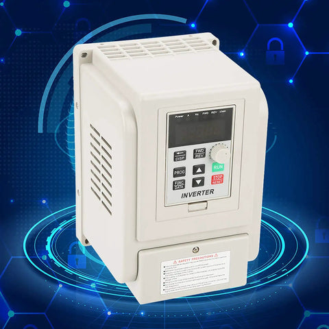 Side view of AT1 4000X 4kW Variable Frequency Drive for 220V Single Phase to Three Phase Motors with PWM control.