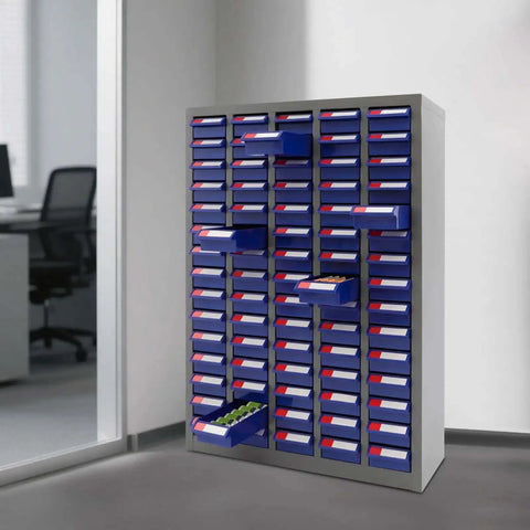 Bolt And Nut Tool Storage Cabinet With 75 Drawers For Garage And Workshop Organization Made With ABS Drawers And Heavy Duty Metal Shelves