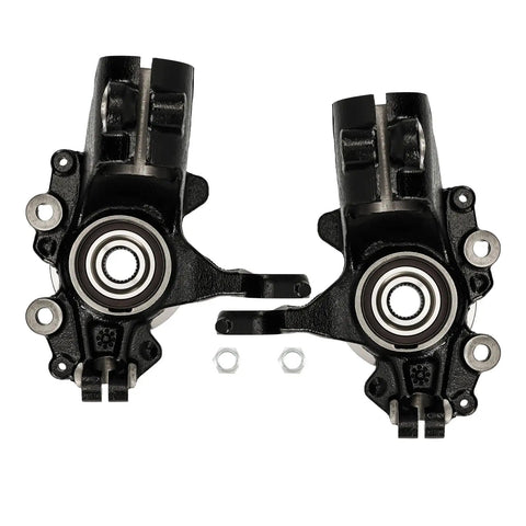 Front view of Front Steering Knuckle and Wheel Bearing Hub Assembly Kit for Ford Focus 2012 2018 Front Left and Right 2 Piece Set