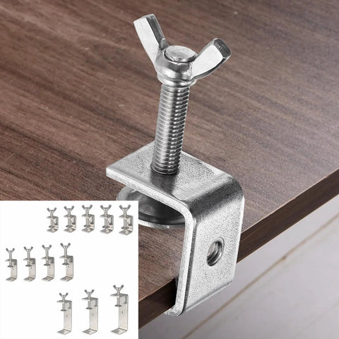Begot 304 stainless steel C clamp with wide jaw opening and wing bolts, 130mm
