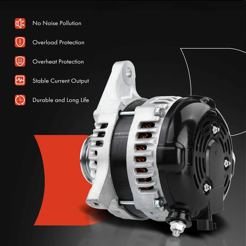 Heavy-Duty Alternator Fit For Dodge Grand Caravan, Chrysler Town And Country, Voyager, Jeep Wrangler, And Volkswagen Routan , 3.3L/3.8L V6, 2007 2008 2009 2010, Replace 04801304AA 421000-0700 product image with features