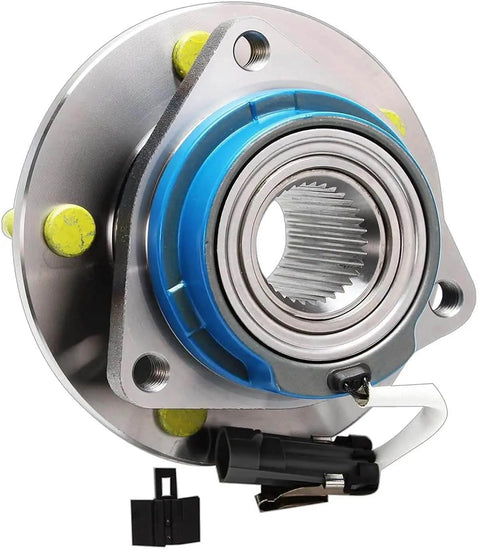 Front Wheel Hub and Bearing Assembly - Single Unit for 2000-2013 Chevrolet Impala showing 5-bolt lug, ABS sensor wire, 3-bolt flange