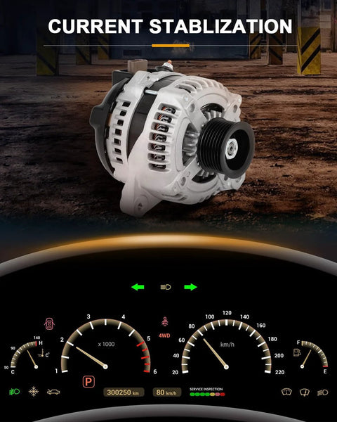 Alternator Replacement For Toyota Camry 2002 2003 And Solara 2002 2003 Direct Fit SwapIn Ready with dashboard overlay