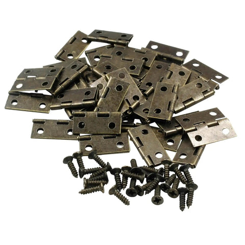 60 Pcs Mini Swing Arm Clasp Latches Kit With 30 Sets Small Box Hinges For Jewelry Boxes And Decorative DIY Wood Boxes, Includes Screws