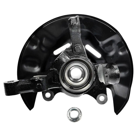 Front view of the Front Steering Knuckles And Wheel Hub Bearings Replacement Kit For 2003 Through 2008 Toyota Corolla Non ABS