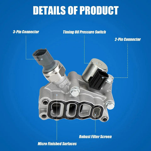 VVT Solenoid With Sensor And Gasket For Honda Pilot Accord Odyssey Replaces 15810-RKB-J01 Engine Variable Valve Timing Control