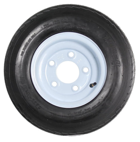 Two Pack Trailer Tire On Rim 480X8 4.80-8 Load Range C 5 Lug White Wheel For Utility Trailers With DOT Approval 2 Year Warranty