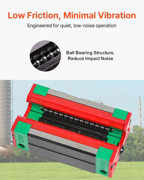 Pro Grade Linear Guide Rail Kit 2x HSR15 1500mm Rails With 4 Pillow Block Bearings Close-Up of Ball Bearing Structure