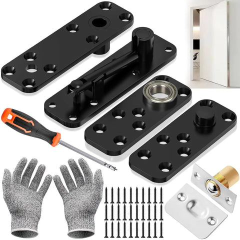 360 Degree Hidden Door Hinge With 570 Pound Load Bearing Pivot For Secret Doors And Bookcase Doors Built To Last Heavy Duty Stainless Steel Hardware That Is Rust Proof For Concealed Panels And Hidden Rooms.