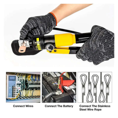 Using Hydraulic Crimp Tool 5 To 8 Ton Pliers For Cable Lug Crimping 4 To 70 Mm2 DIY Home Use on a wire connection