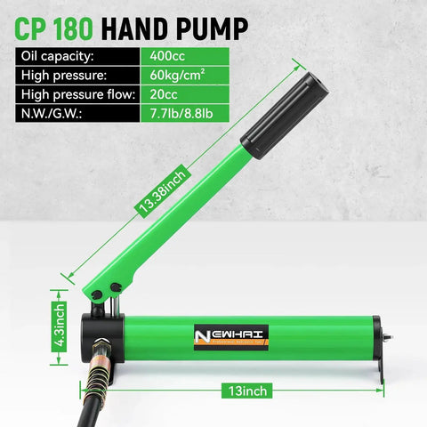 Green CP 180 hand pump component of 20 Ton Hydraulic Porta Power Kit for manual hydraulic applications