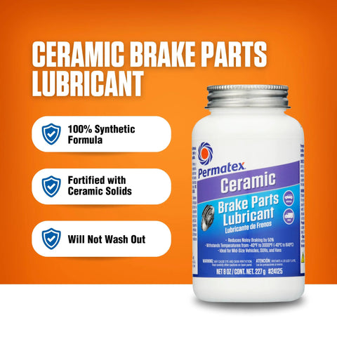 Permatex Ceramic Brake Parts Lubricant bottle, 8 oz, 100% synthetic formula