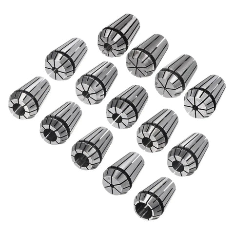 ER20 Spring Collet Set Fourteen Sizes with 0.008mm Clamping Precision 65Mn Steel
