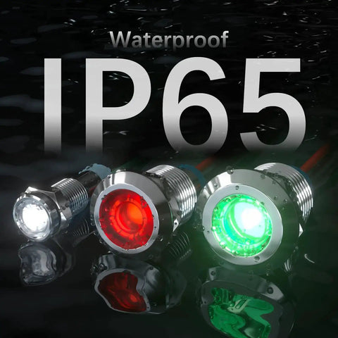Five Pack LED Indicator Lights 12V to 24V Waterproof IP65 Metal Signal Lamps for Cars Trucks Boats Multicolor Display