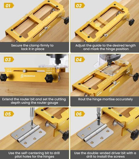Adjustable Router Lock Jigs All In One Door Hinge Jig And Lock Installation Kit 🍁 ...