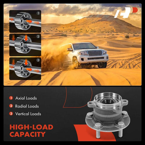 Rear Wheel Bearing And Hub Assembly For Mazda CX 9 AWD 2016 2017 2018 2019 2020 2021 2022 2023 5 Lug demonstration in desert