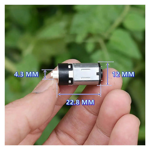 12mm Planetary Gearbox Reduction for N20 DC Motors 3V Operation with 180 RPM, held in hand for scale