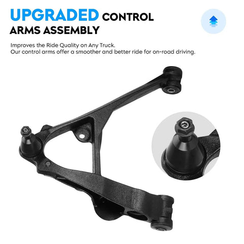 Front Control Arms With Ball Joint BeefedUp Kit For 1999 To 2006 Chevy Silverado And GMC Sierra 1500 4WD AWD Front Torsion Bar Suspension
