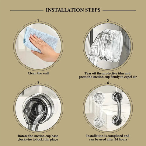 Installation steps for Strong Suction Cup Handle for Glass Doors and Windows Cabinets and Refrigerators. No drilling needed.