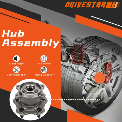 Rear Wheel Hub And Bearing Assembly For Nissan Juke AWD 2011 2014 And Rogue 2008 2013 Left Or Right 5 Lug Non ABS Direct Fit Replacement