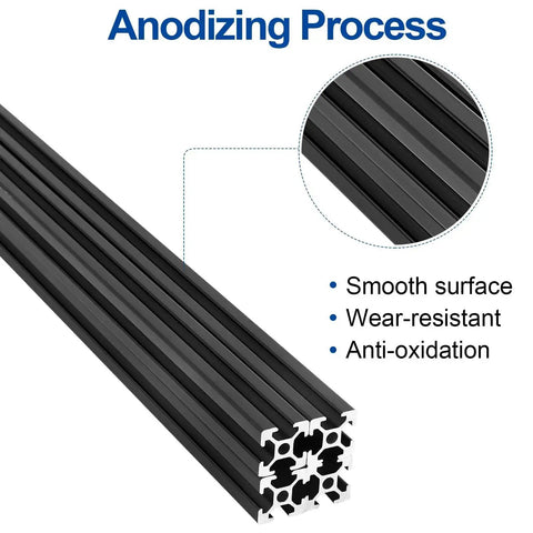 20 Pcs Aluminum Extrusion 1220 Millimeters 48 Inch Black Anodized European Standard Linear Rail T Track Profiles for 3D Printers and CNC