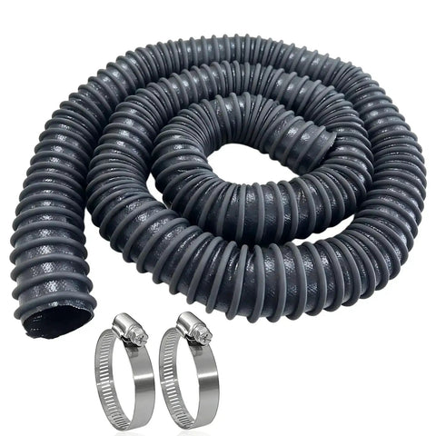 3-Inch Inner Diameter 11-Foot Heavy Duty Car Exhaust Hose With Two Clamps For Garage Or Auto Shop EPDM Rubber 600F Heat Resistant