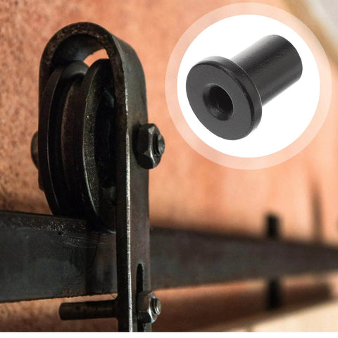 Close-up of Five Pack Barn Door Track Spacers and Wall Connectors Rust Resistant Smooth Polished Hardware for sliding door