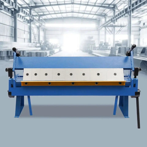 Beefy 24 Inch Pan And Box Brake For Sheet Metal Bending Heavy Duty Steel Tool with removable fingers in industrial setting