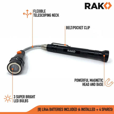 Magnetic Pickup Tool For Men With LED Flashlight And 22 Inch Extendable Neck Telescoping Magnet Handy Gadget