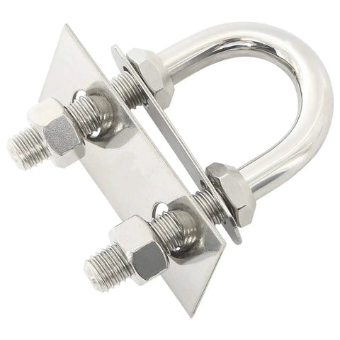 Stainless Steel Bow And Stern Eye U Bolts With Nuts And Washers One Half Inch Diameter Four And One Quarter Inch Thread Length Two Pack Marine Tie Down Anchors For Boats And Trailers Heavy Duty 304 Stainless Steel Rigging Hardware For Secure Tie Downs close-up