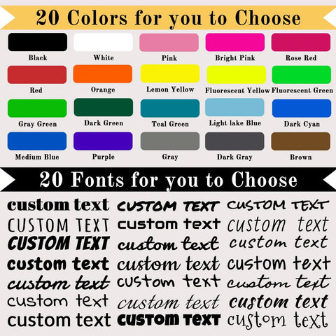 20 color options and font styles for Custom Vinyl Letter Stickers And Decals For Your Ride Cars Trucks Boats And More Personalize.