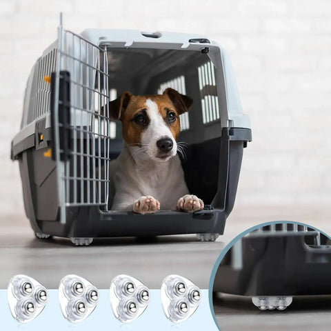 Pet carrier with Mini Universal Caster Wheels For Furniture Self Adhesive Ball Castors Flat Mount ABS Material installed