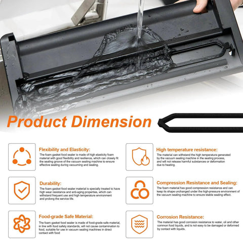 Replacement Foam Gasket Set For Vacuum Sealer Machines Compatible With Geryon Food Saver E2900 And E2901 Series Upper And Lower Sealing Gaskets Six Pack Food Grade Material in use